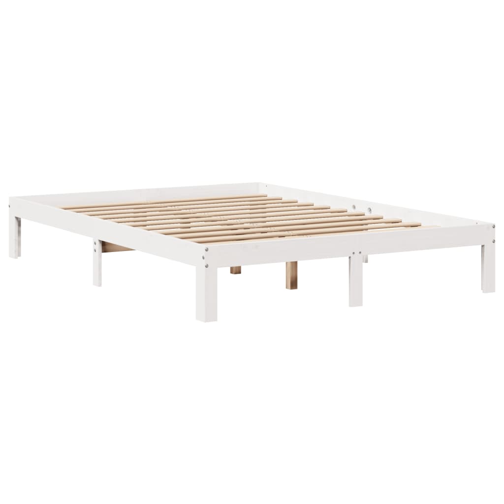 Bed Frame with Headboard without Mattress White 160x200 cm